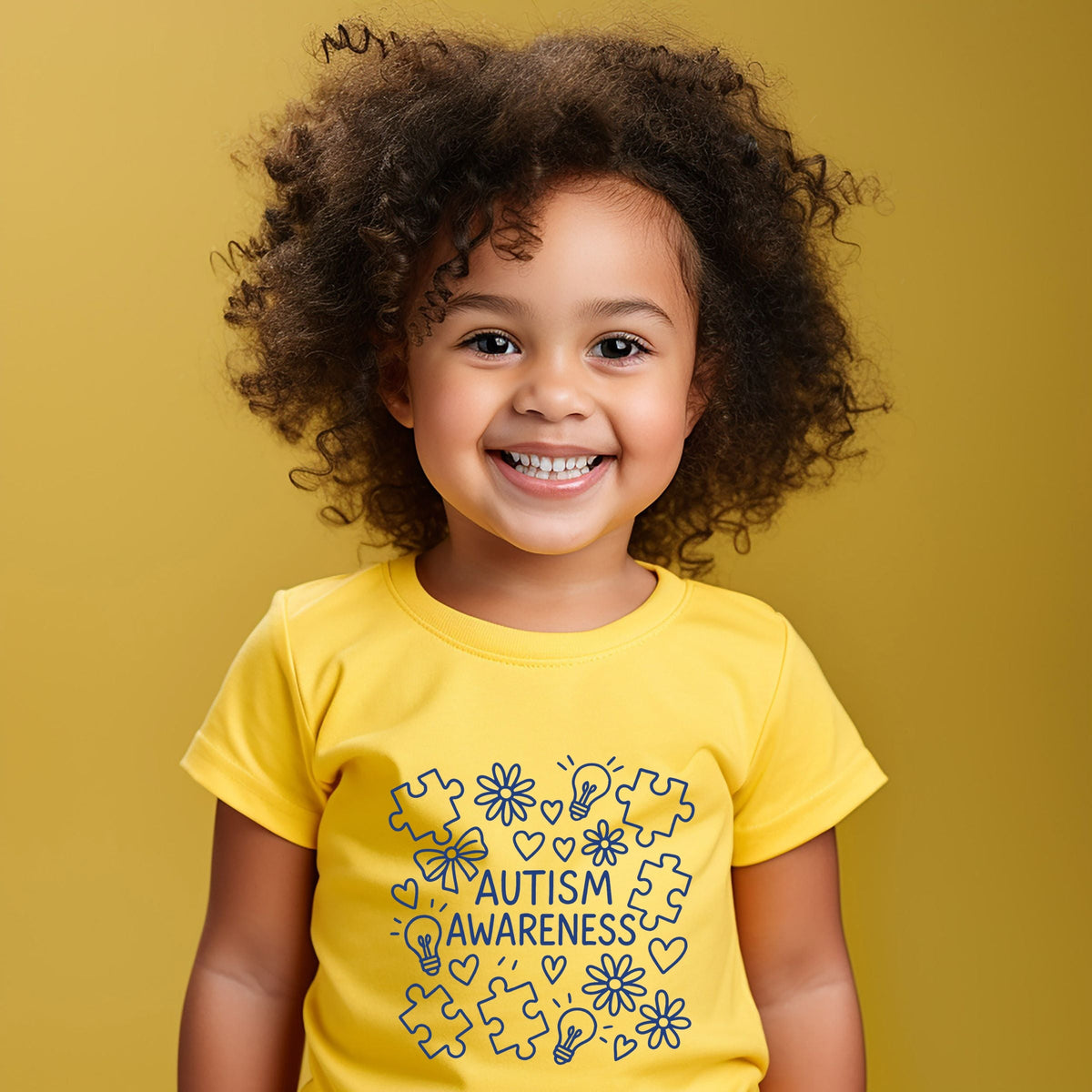 Autism Awareness Puzzle Outline - Toddler Short Sleeve Graphic T-Shirt