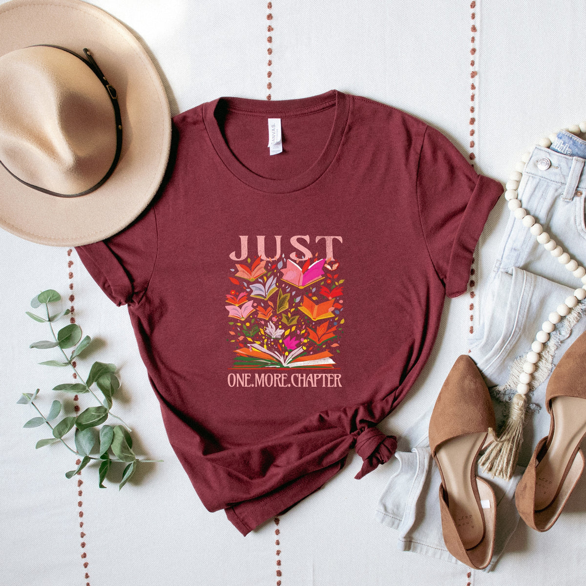 Just One More Chapter Books - Womens Short Sleeve Graphic T-Shirt