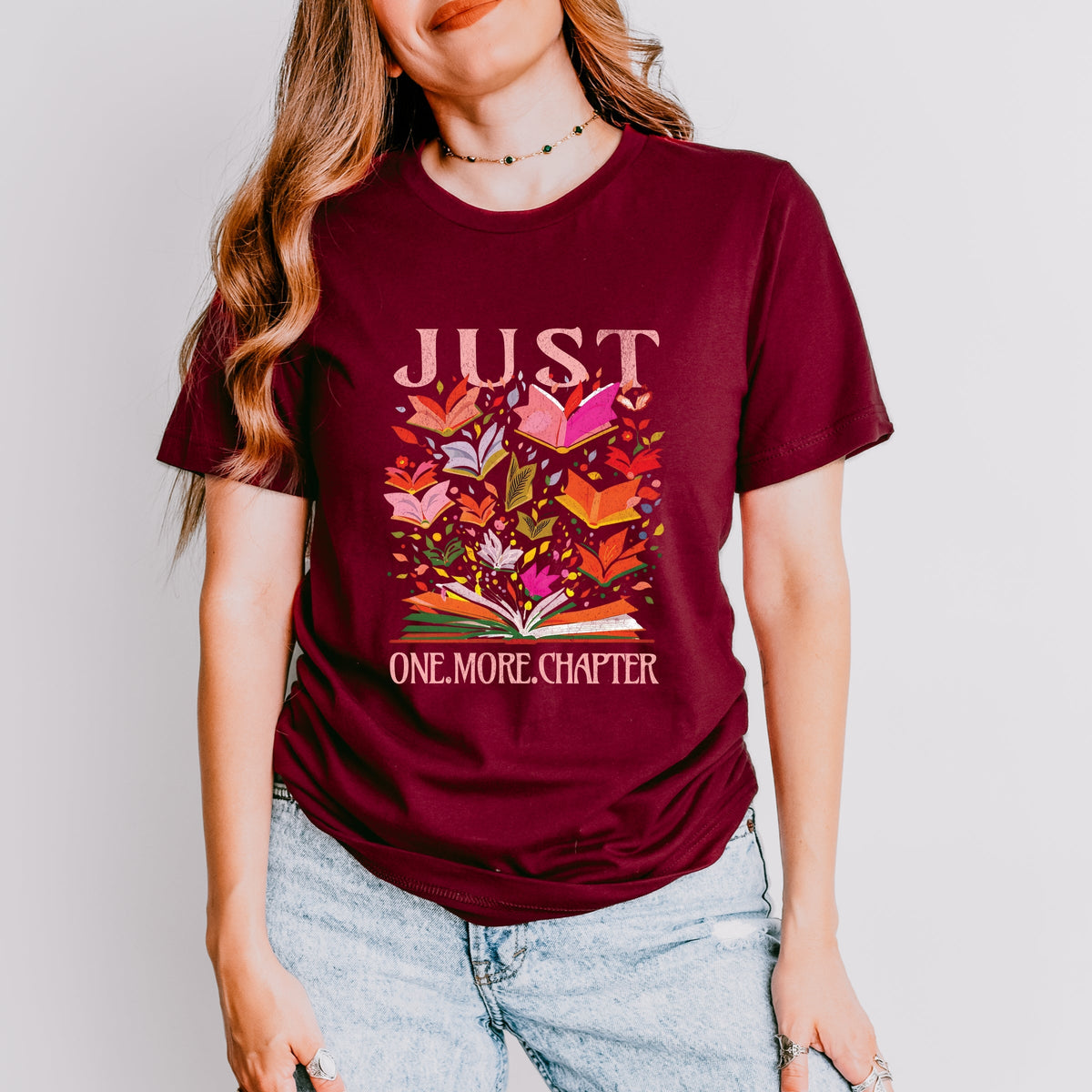 Just One More Chapter Books - Womens Short Sleeve Graphic T-Shirt