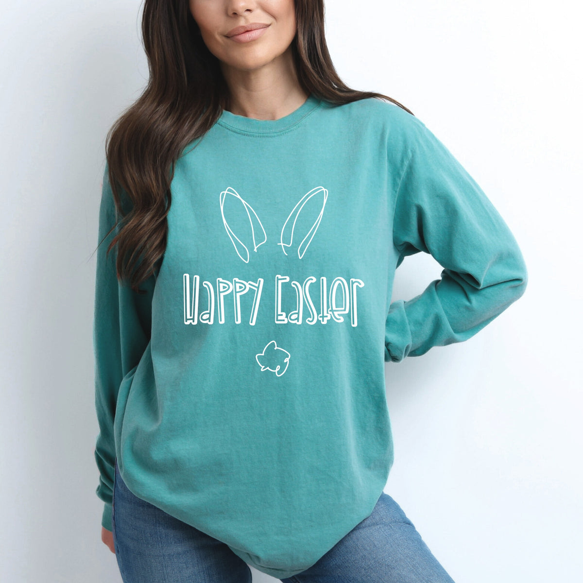Happy Easter - Women's Garment Dyed Long Sleeve