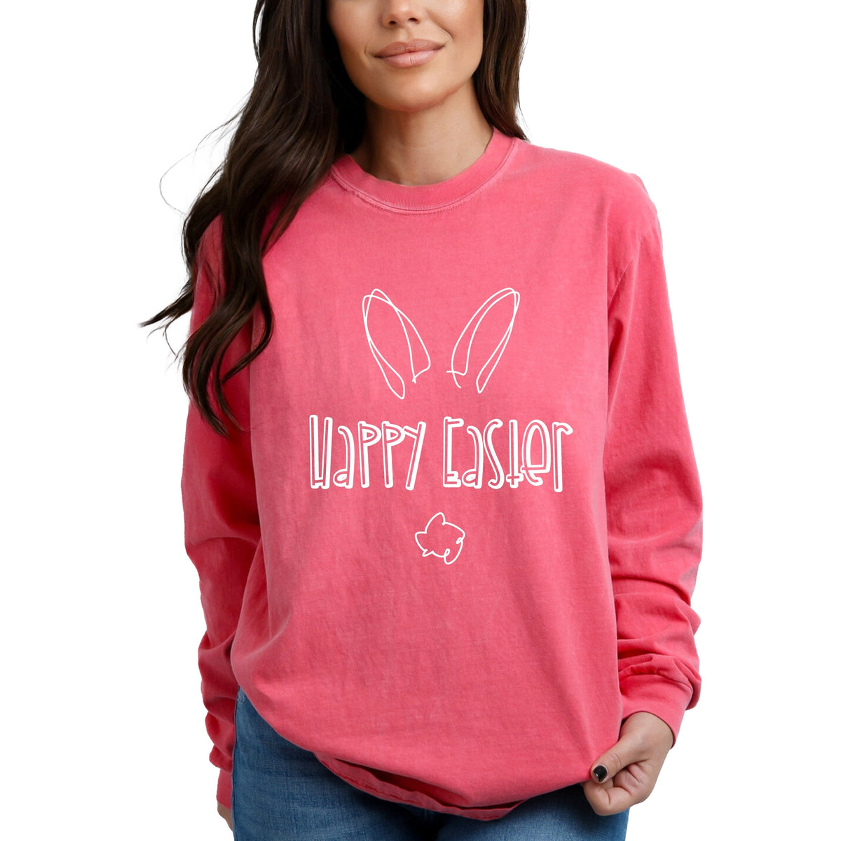 Happy Easter - Women's Garment Dyed Long Sleeve