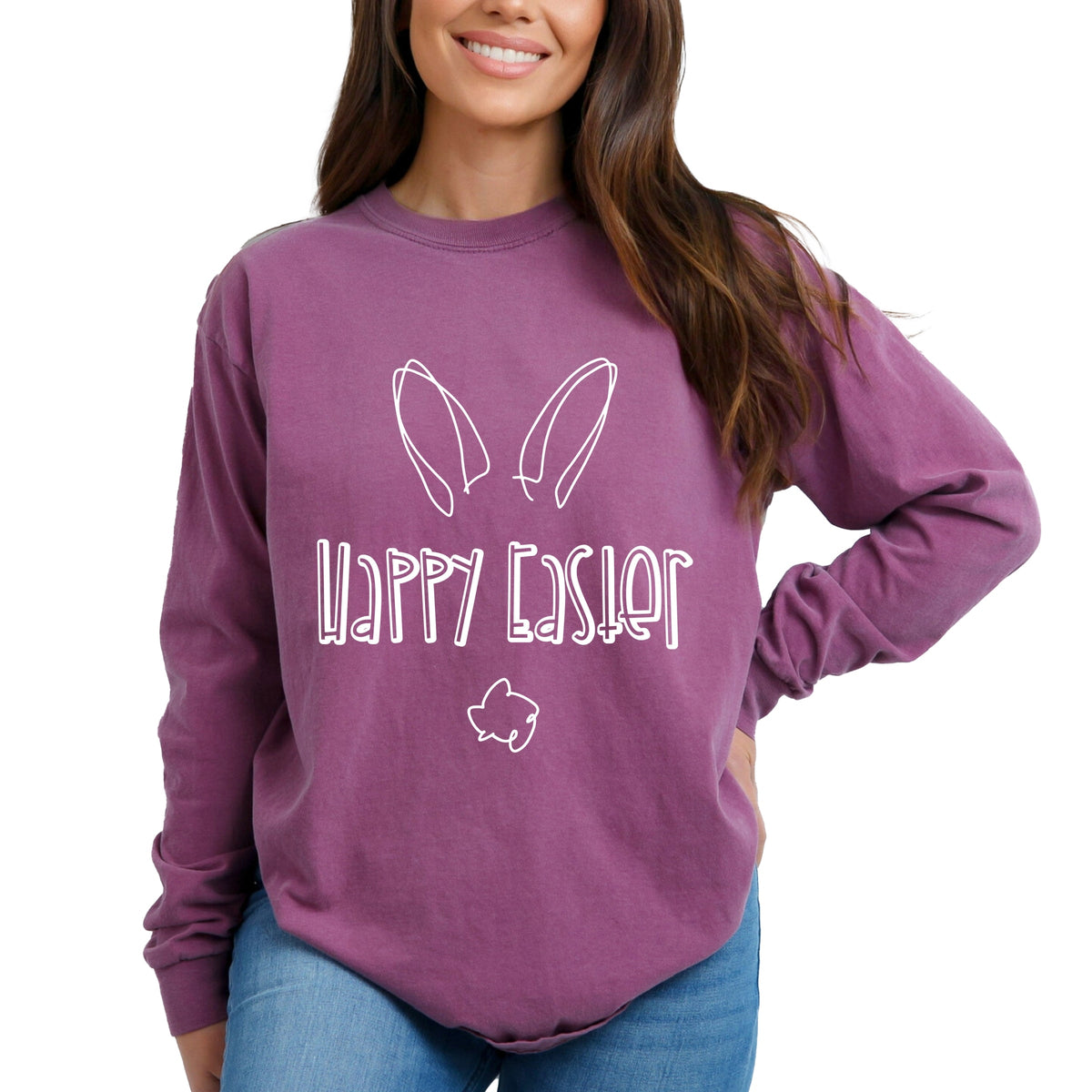 Happy Easter - Women's Garment Dyed Long Sleeve
