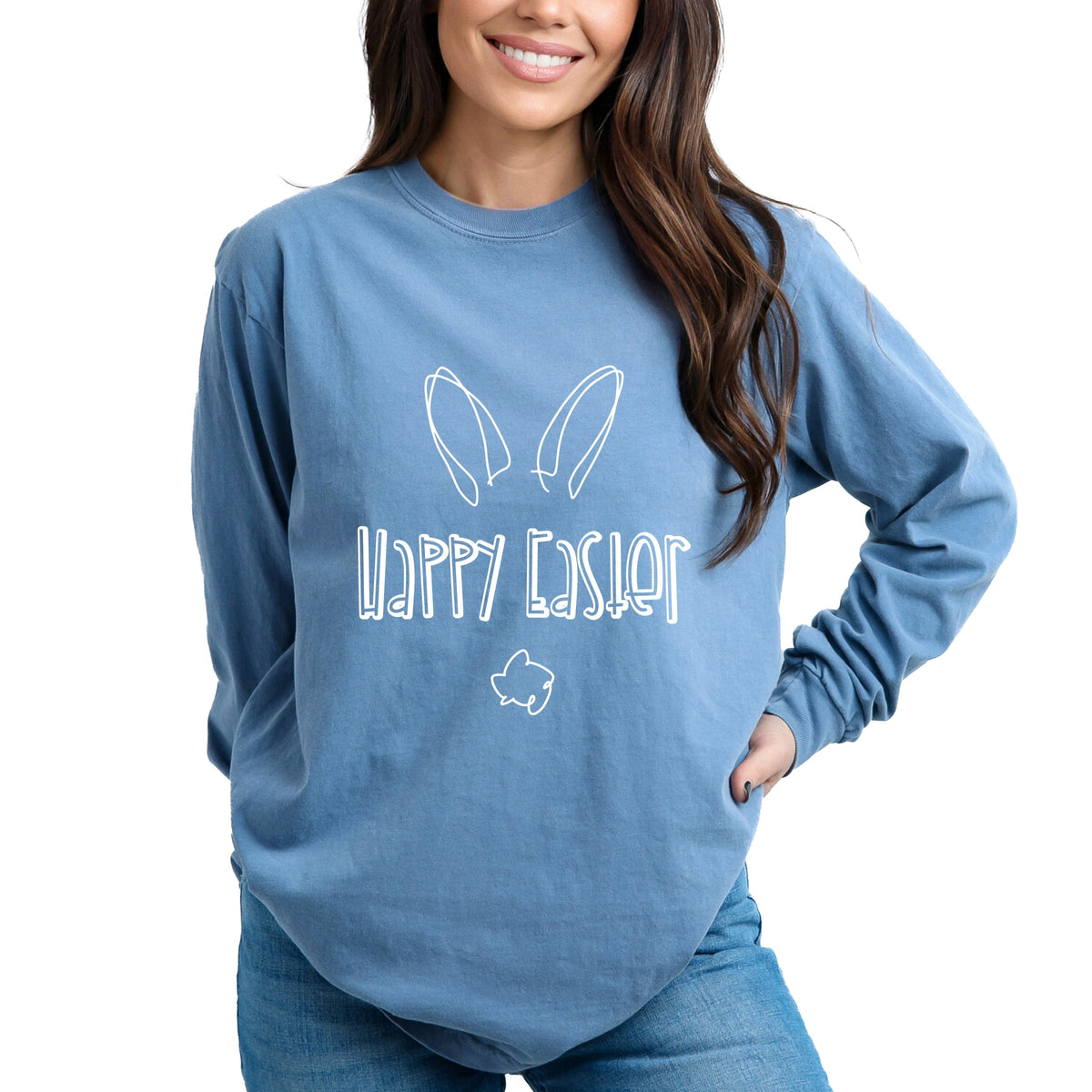 Happy Easter - Women's Garment Dyed Long Sleeve