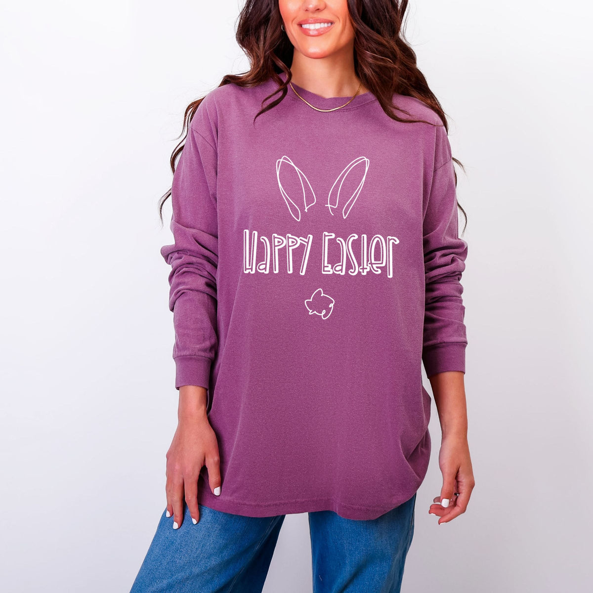 Happy Easter - Women's Garment Dyed Long Sleeve