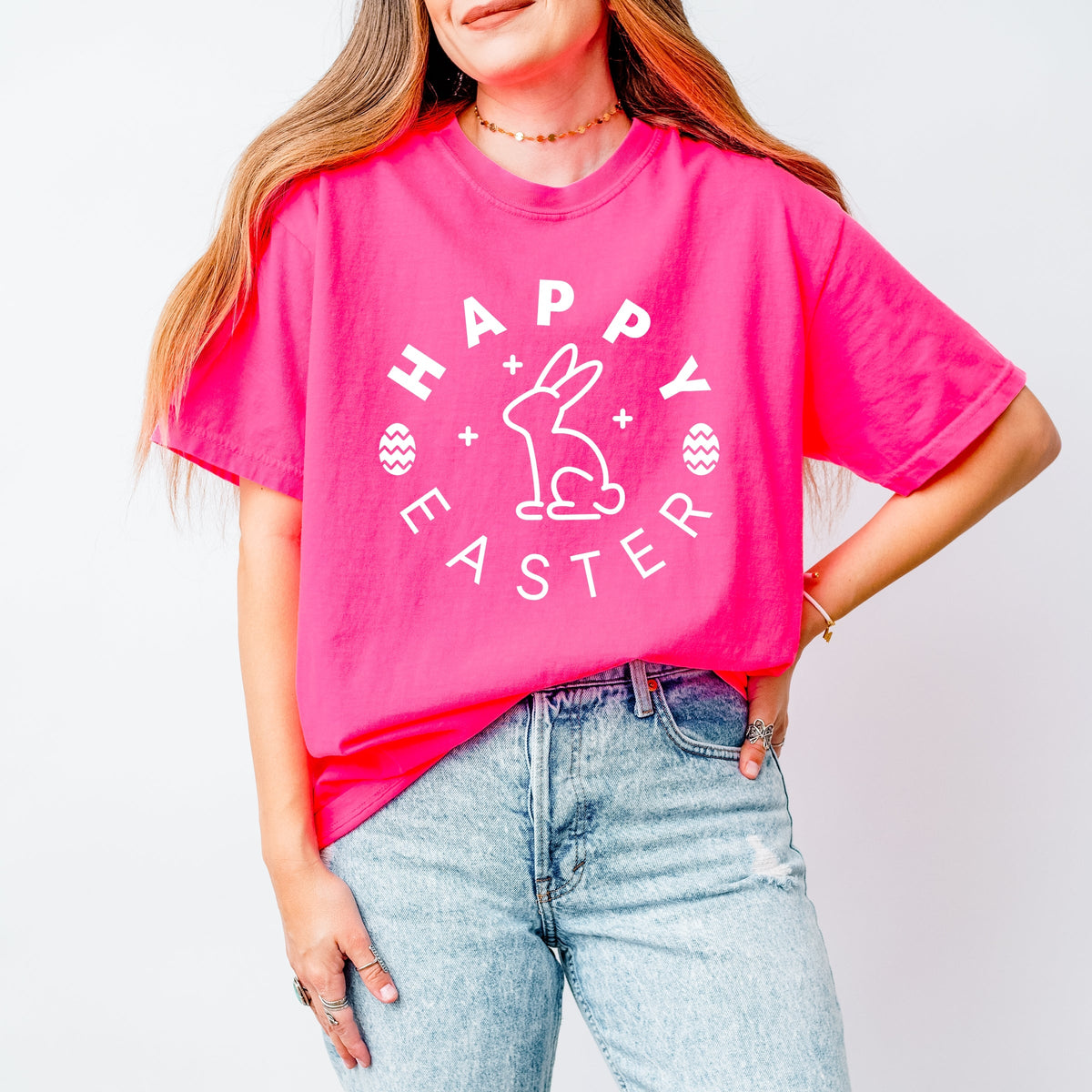 Happy Easter Eggs - Women's Garment Dyed Tee