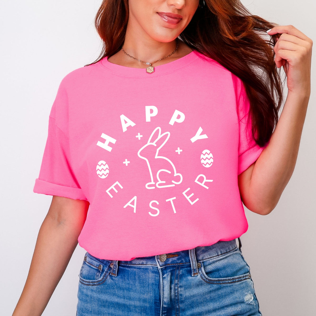 Happy Easter Eggs - Women's Garment Dyed Tee