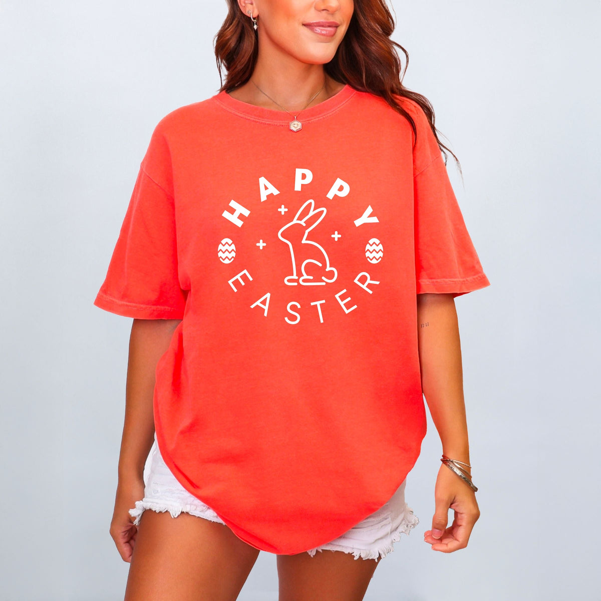 Happy Easter Eggs - Women's Garment Dyed Tee