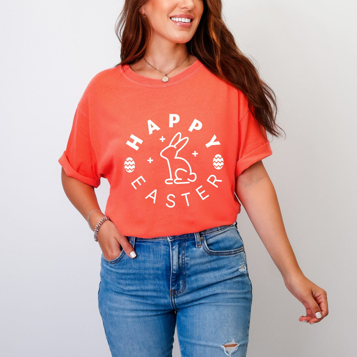Happy Easter Eggs - Women's Garment Dyed Tee