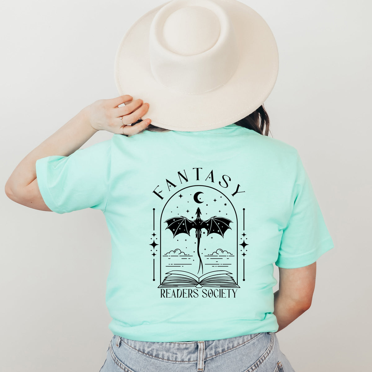 Fantasy Readers Society Front And Back Design - Women's Short Sleeve Graphic T-Shirt
