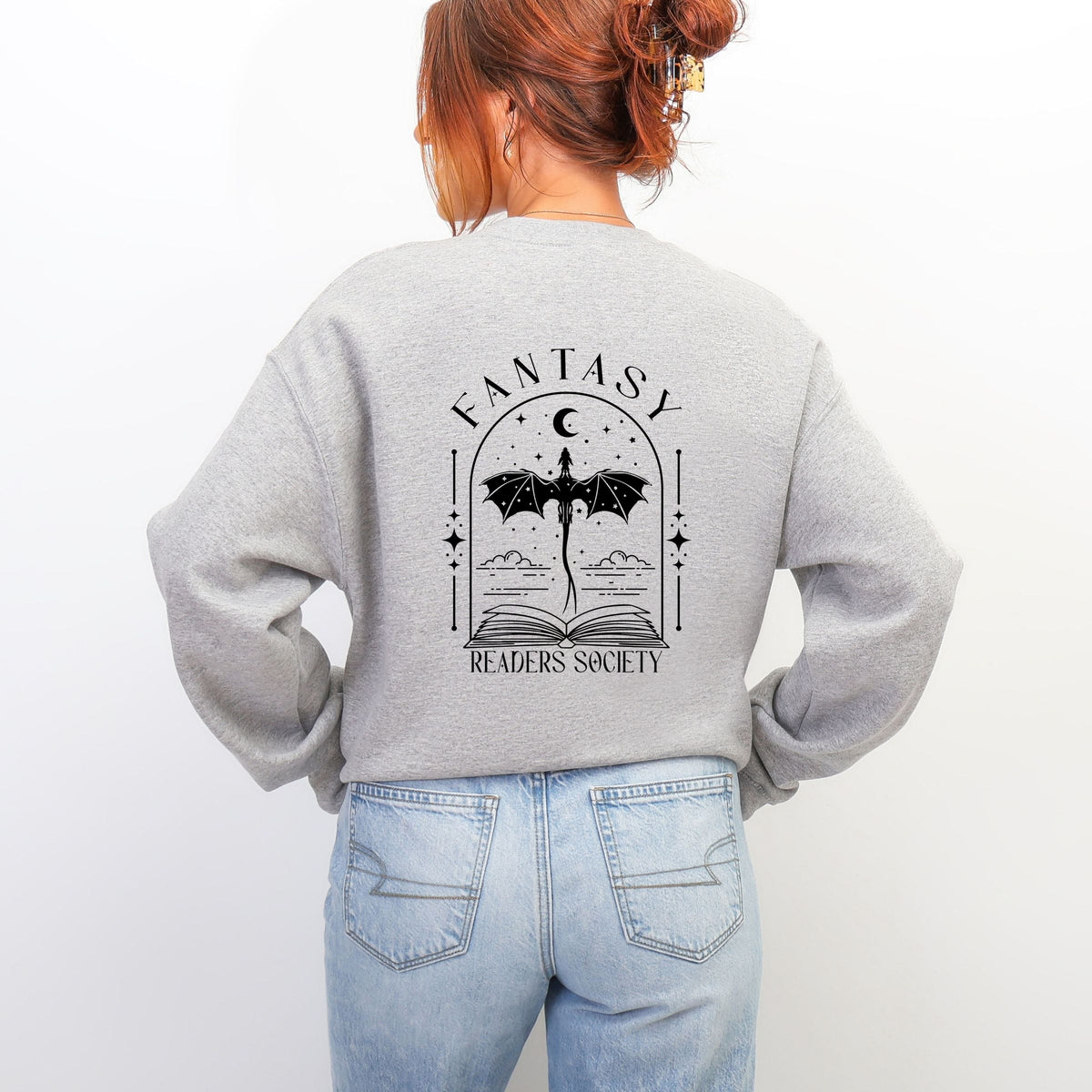 Fantasy Readers Society Front And Back Design -  Women's Graphic Sweatshirt