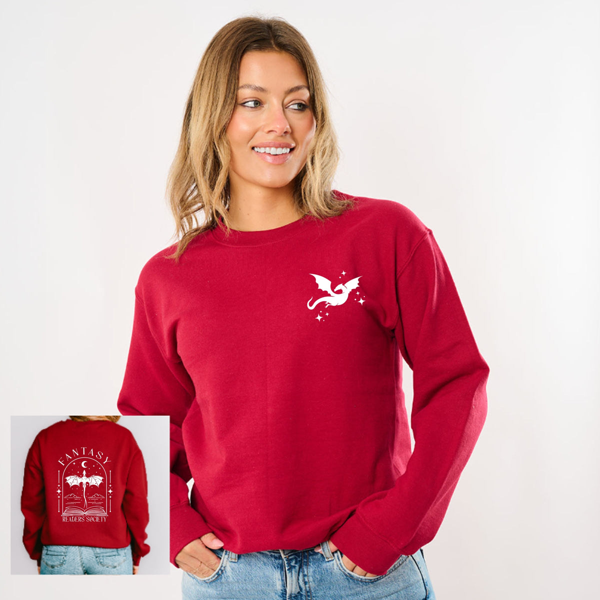 Fantasy Readers Society Front And Back Design -  Women's Graphic Sweatshirt