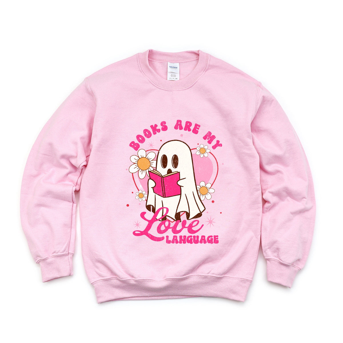 Books Are My Love Language Ghost - Women's Graphic Sweatshirt