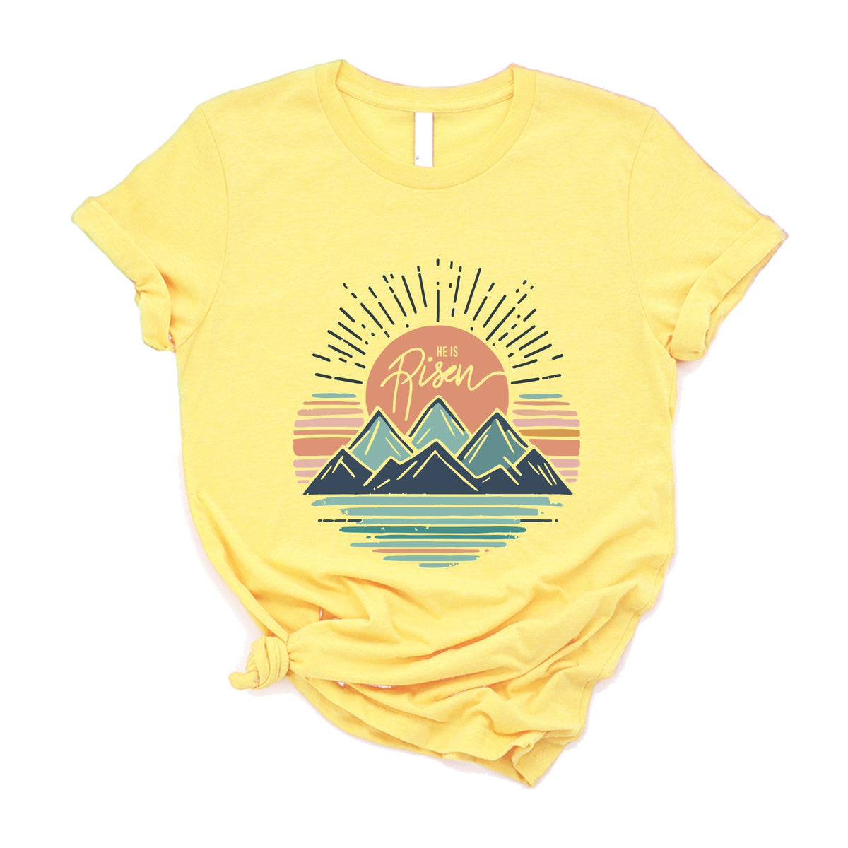He Is Risen Mountains - Women's Short Sleeve Graphic T-Shirt