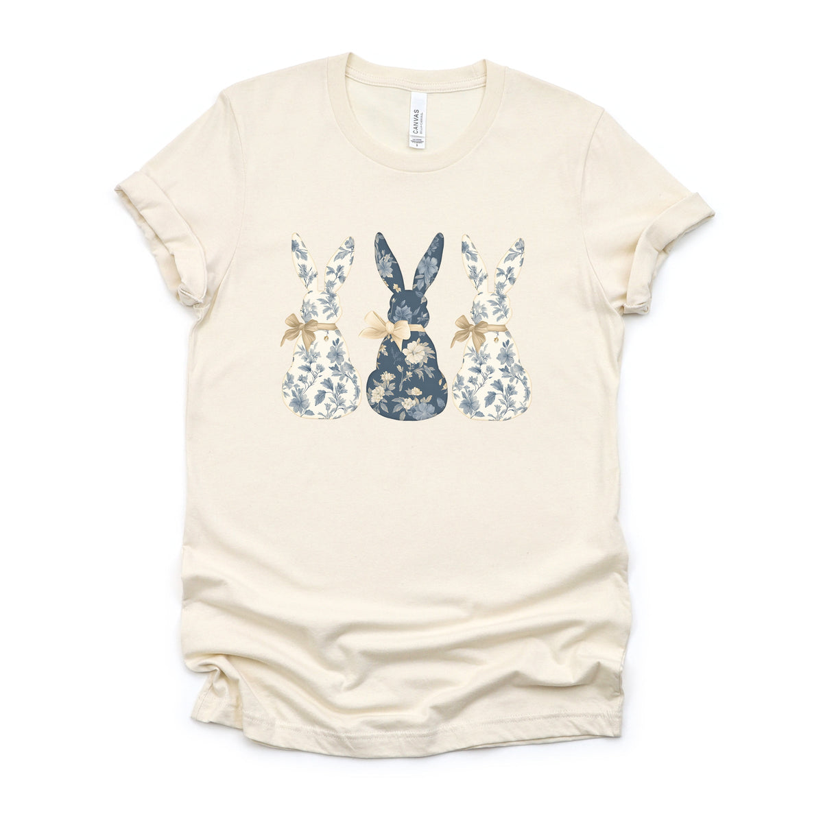 Three Blue Willow Bunnies - Women's Short Sleeve Graphic T-Shirt