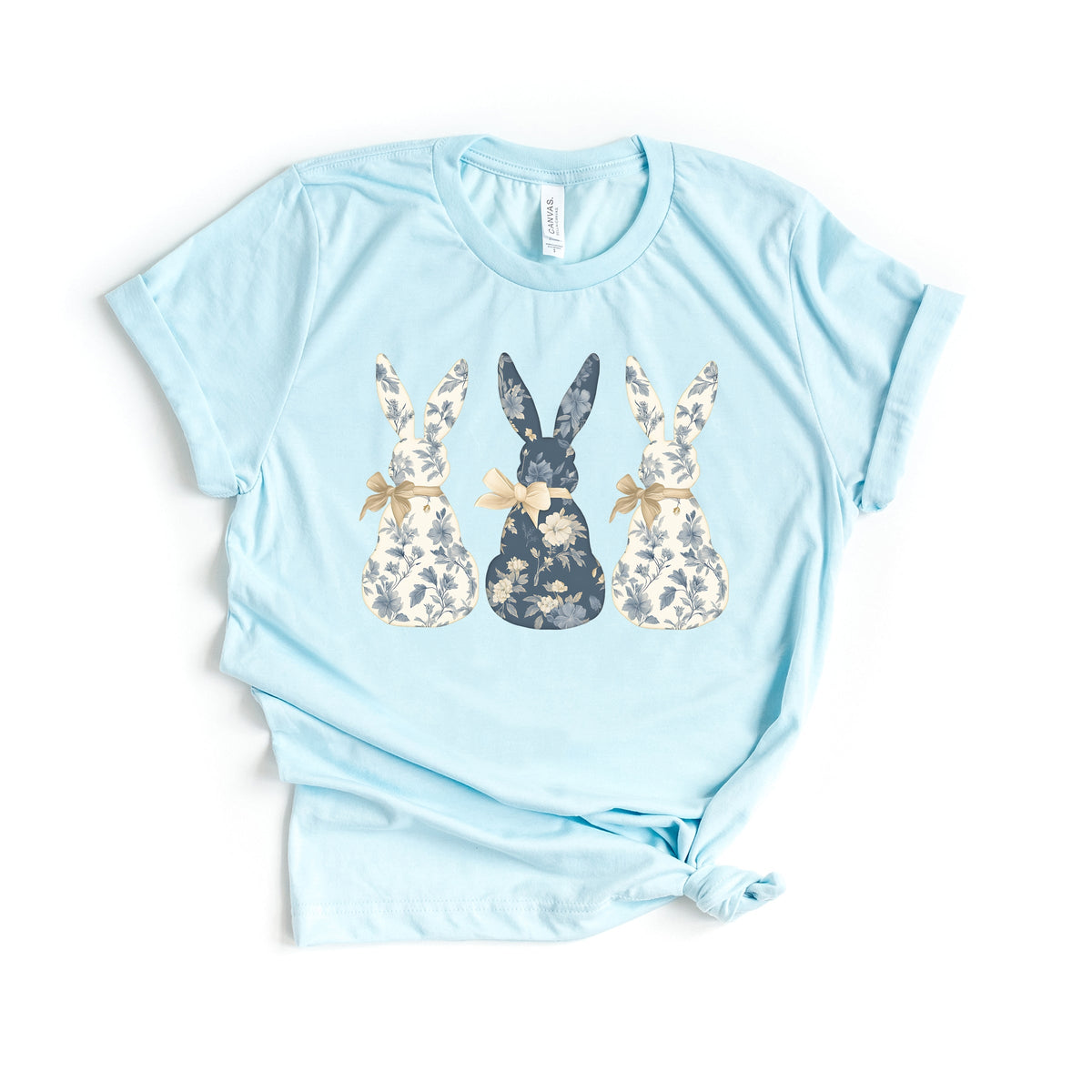 Three Blue Willow Bunnies - Women's Short Sleeve Graphic T-Shirt