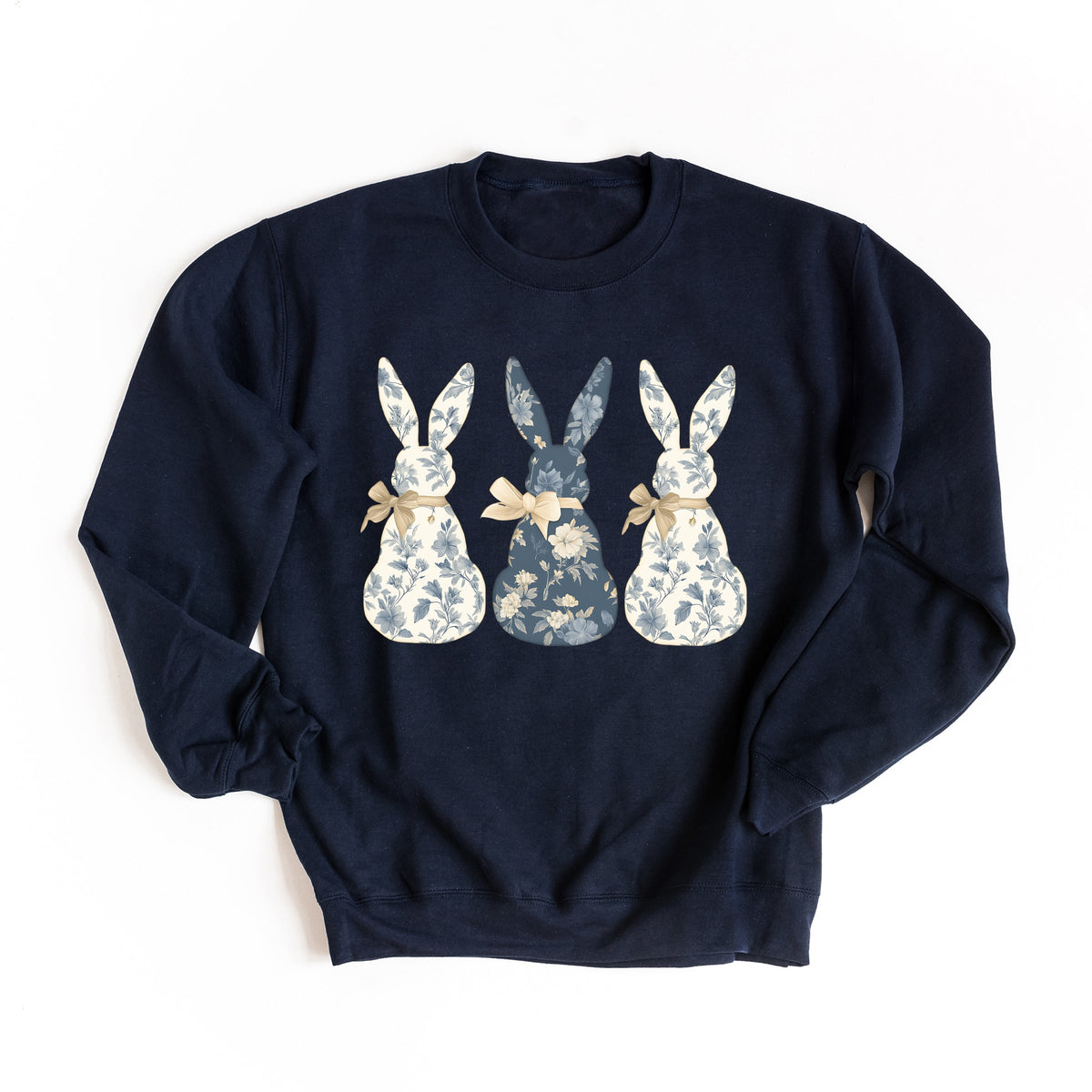 Three Blue Willow Bunnies - Women's Graphic Sweatshirt