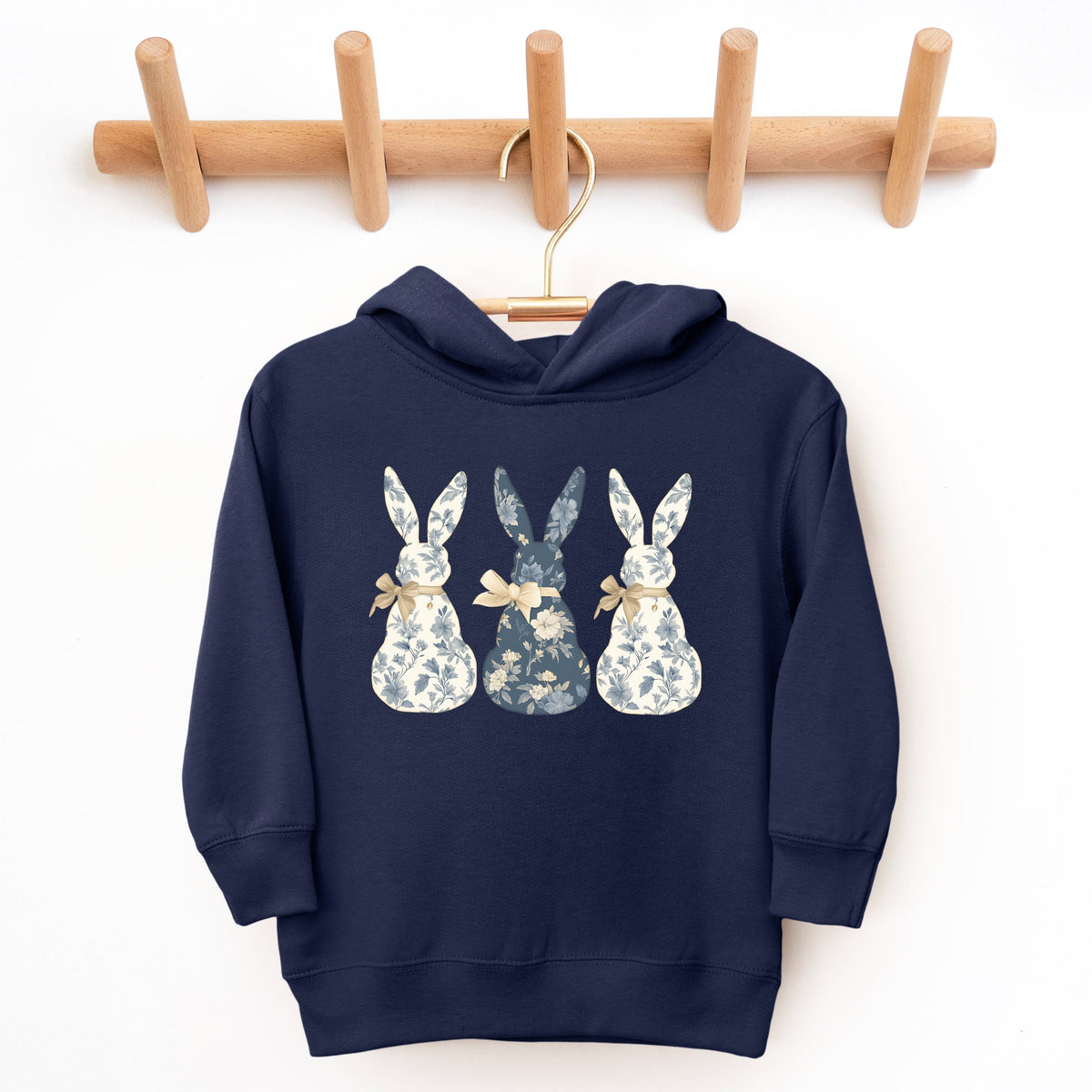Three Blue Willow Bunnies - Toddler Hoodie