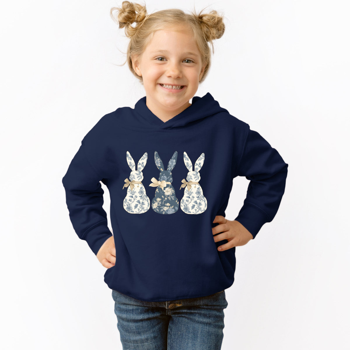 Three Blue Willow Bunnies - Toddler Hoodie
