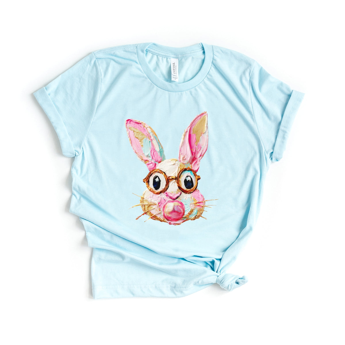 Bunny Face Textured Paint - Women's Short Sleeve Graphic T-Shirt
