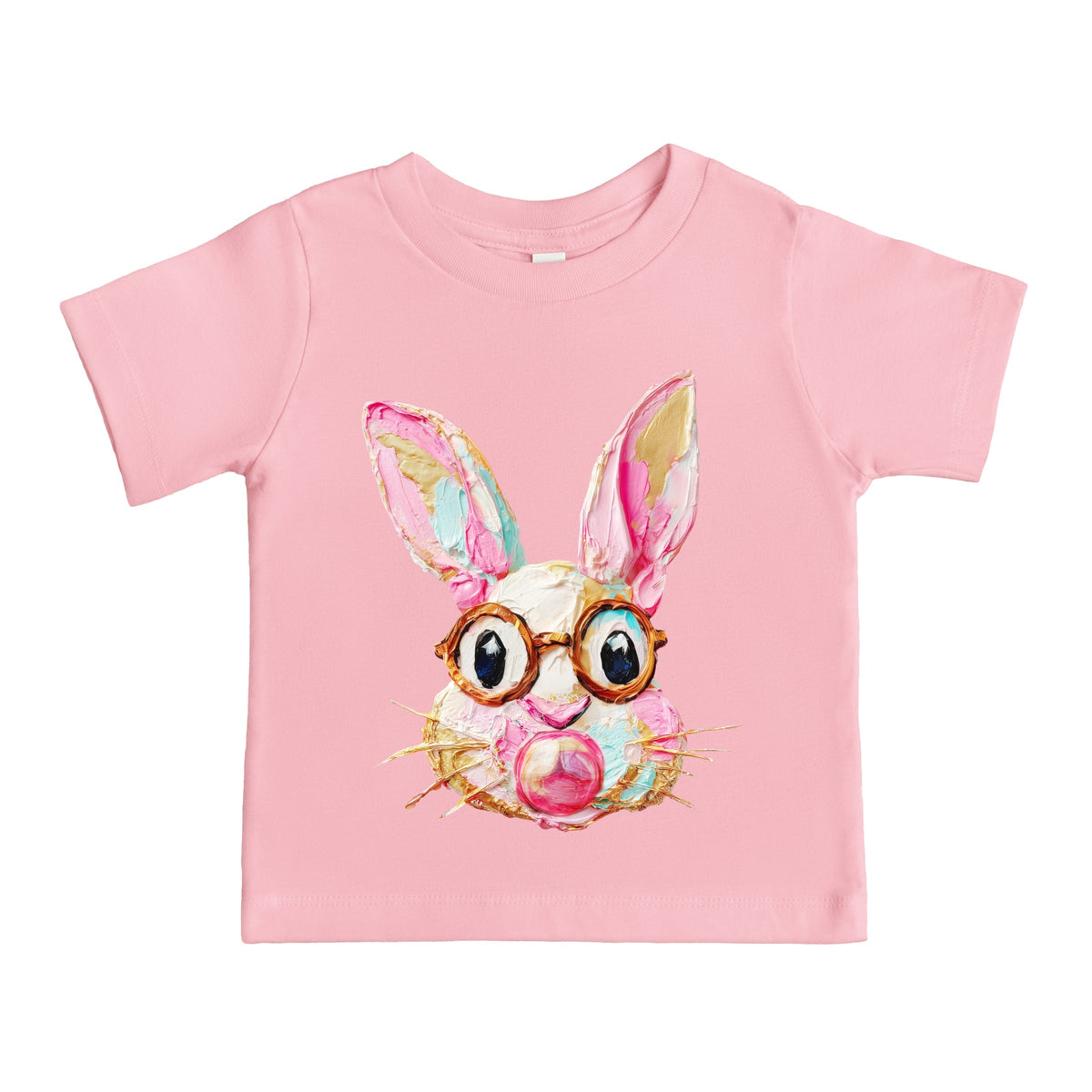 Bunny Face Textured Paint - Toddler Short Sleeve Graphic T-Shirt