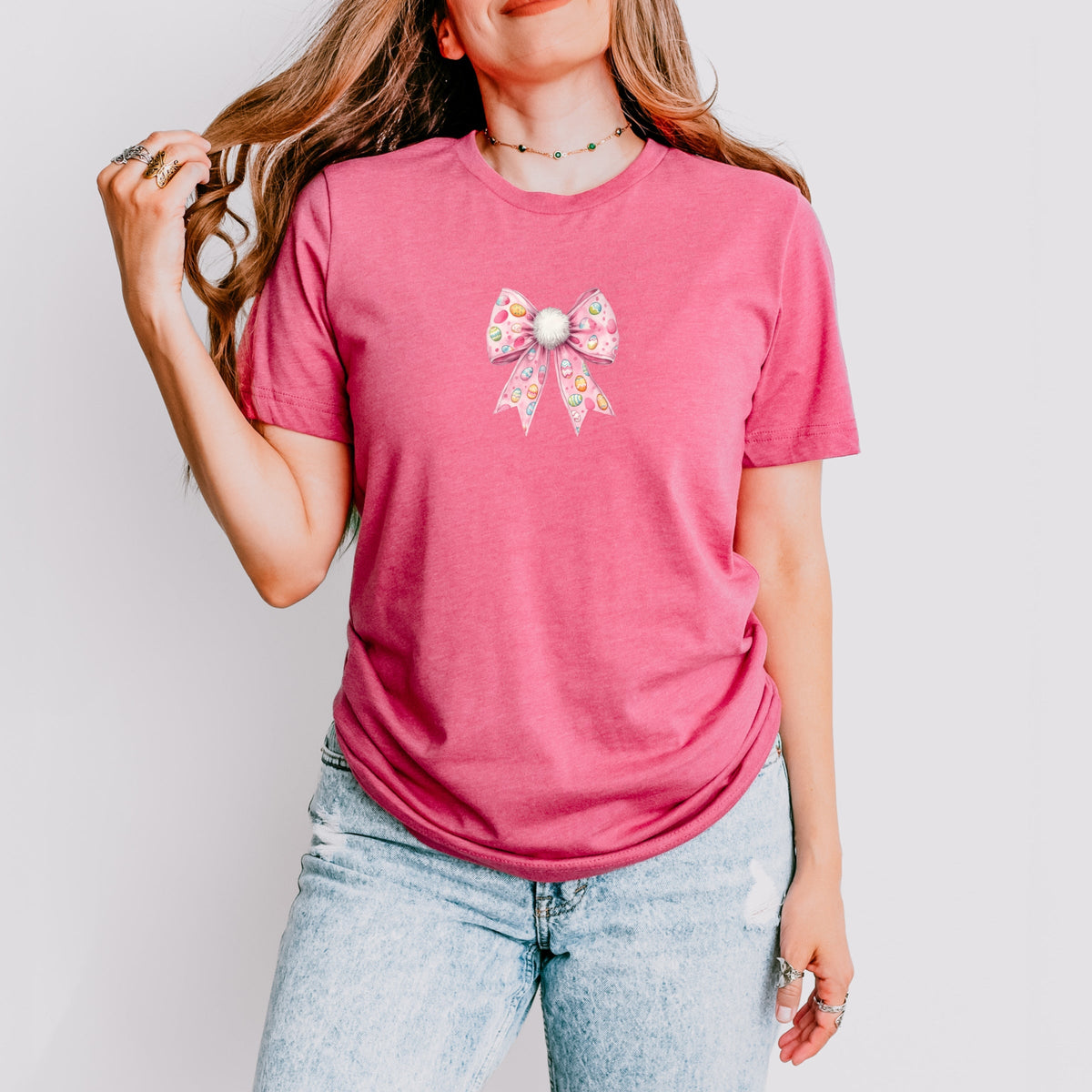 Easter Egg Bow Coquette - Women's Short Sleeve Graphic T-Shirt
