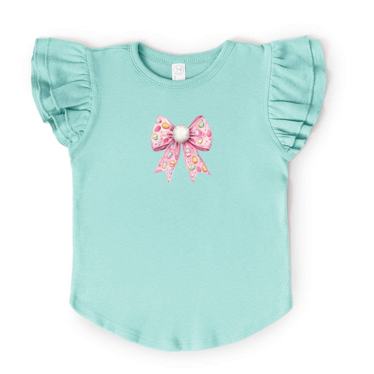Easter Egg Bow Coquette - Flutter Sleeve Graphic T-Shirt