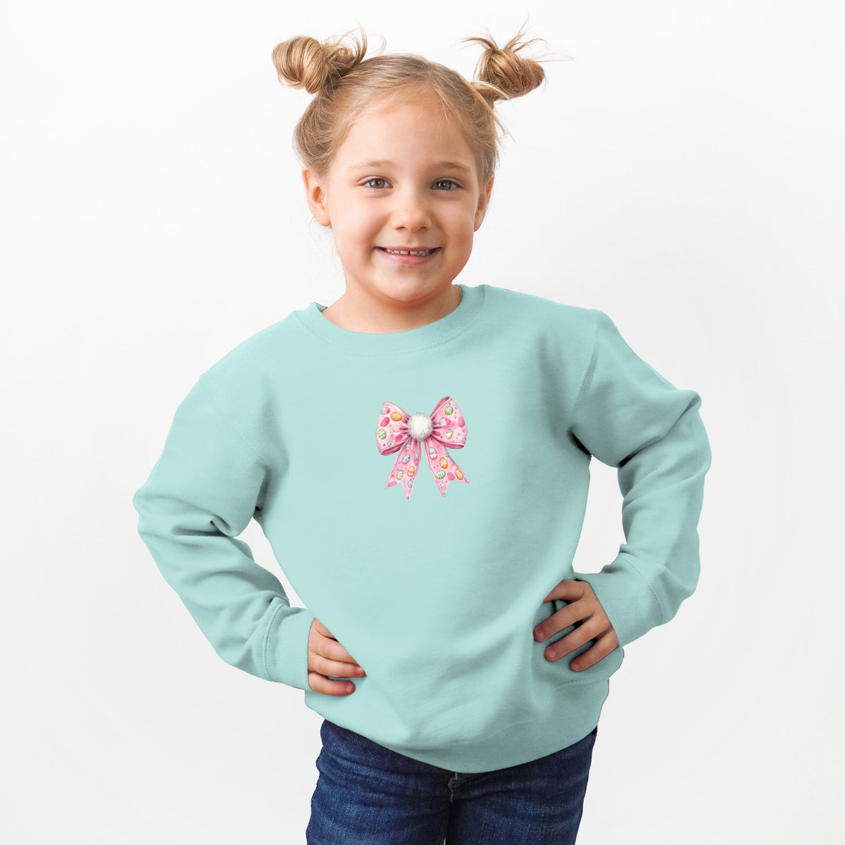 Easter Egg Bow Coquette - Toddler Graphic Sweatshirt