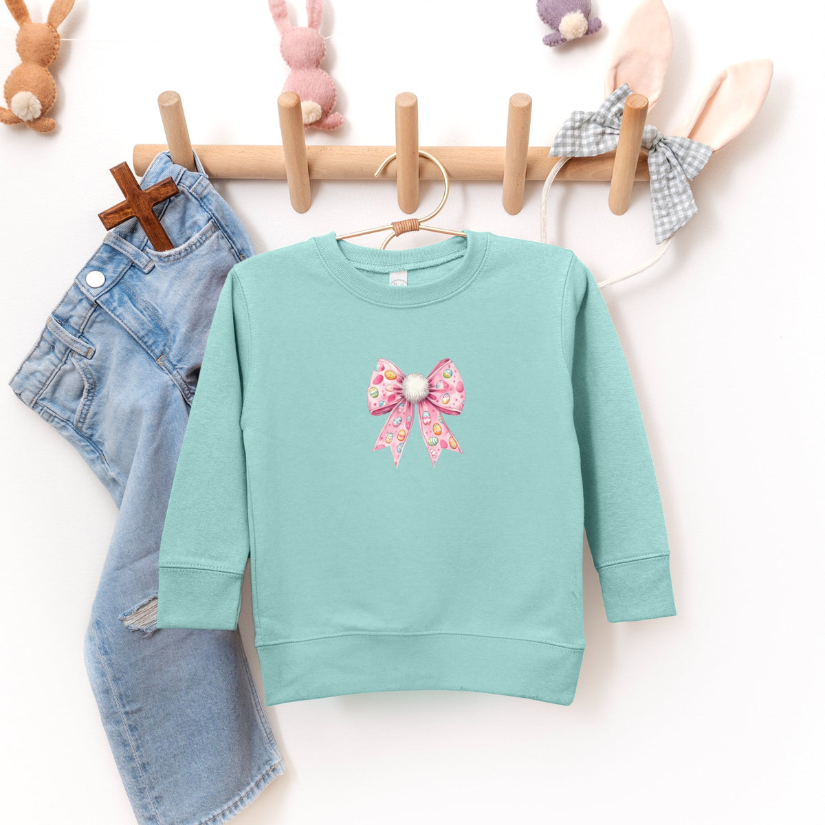 Easter Egg Bow Coquette - Toddler Graphic Sweatshirt