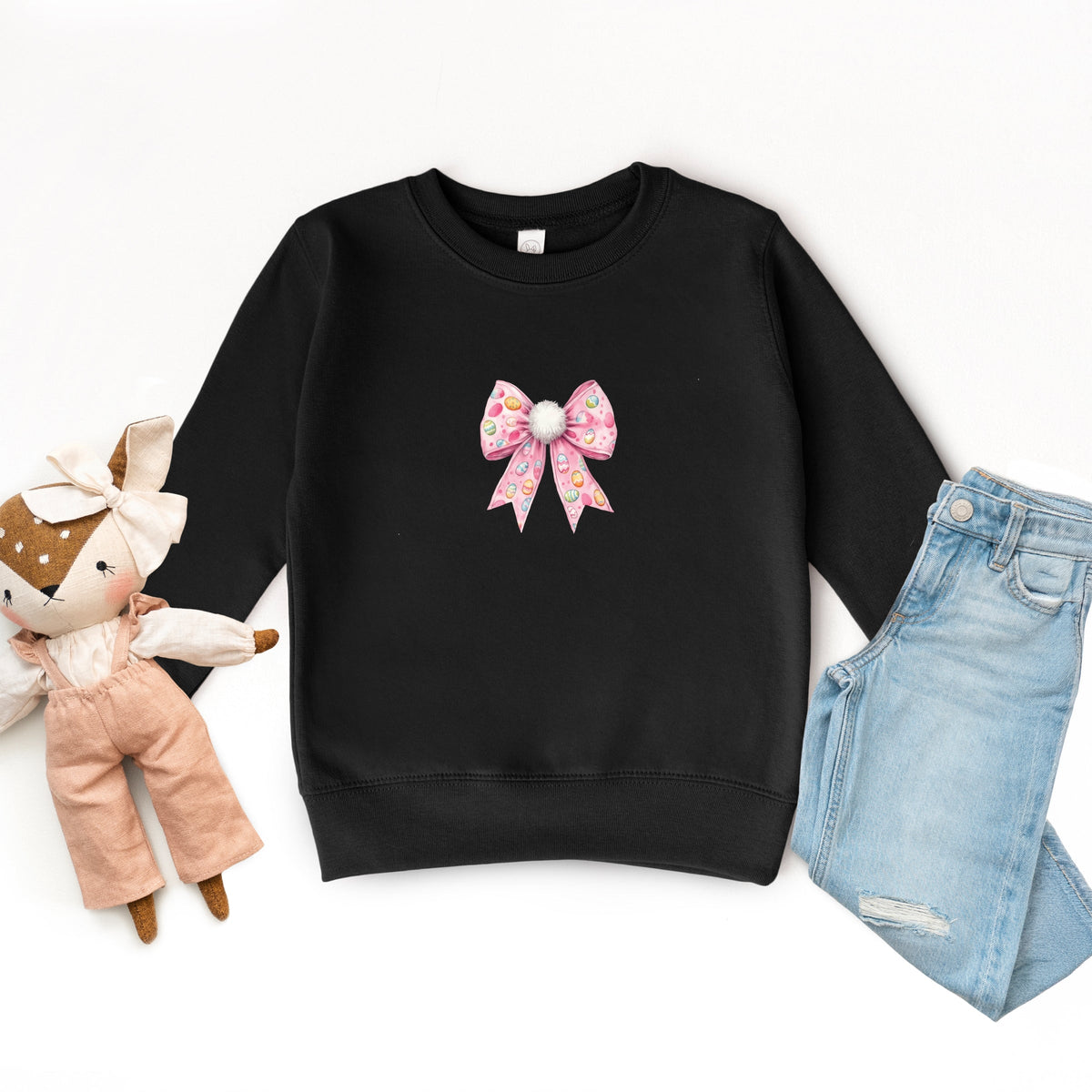 Easter Egg Bow Coquette - Toddler Graphic Sweatshirt