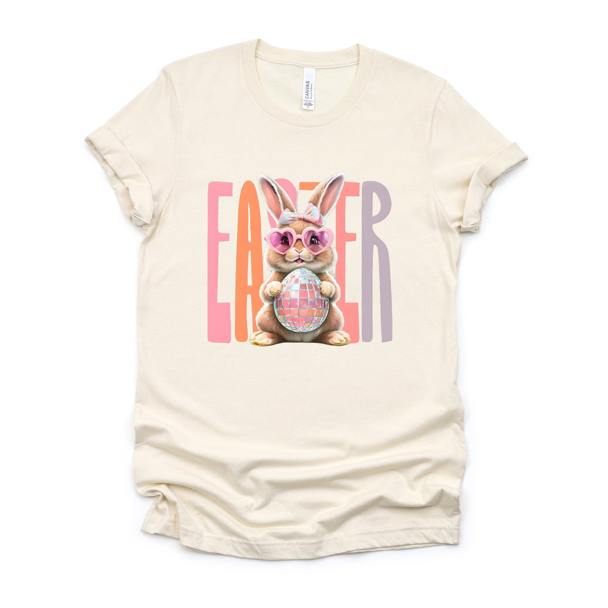 Easter Bunny Disco Ball - Women's Short Sleeve Graphic T-Shirt
