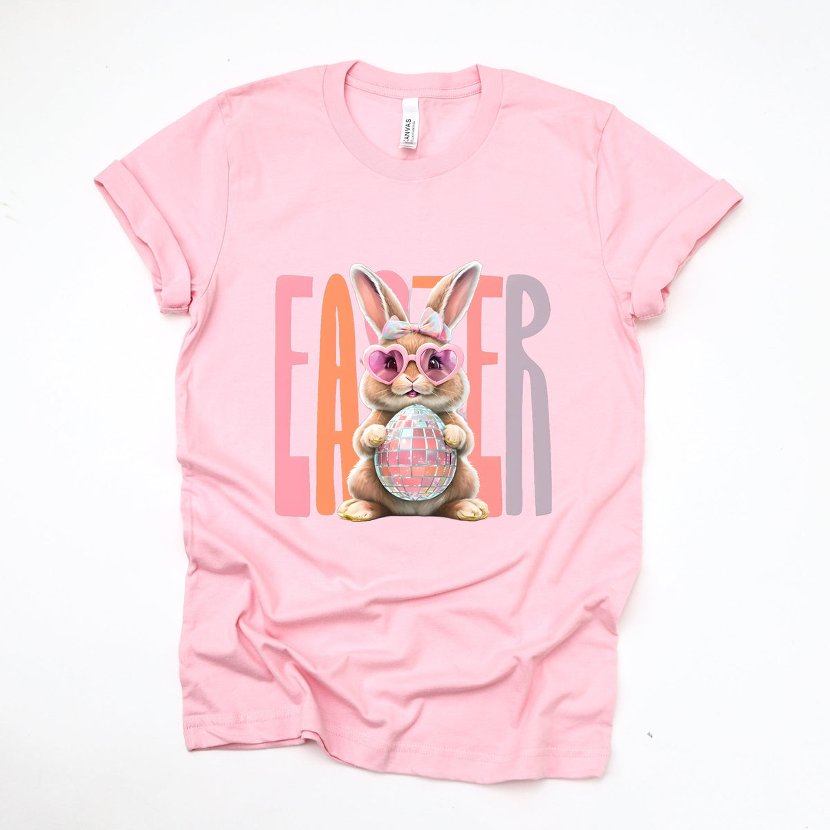 Easter Bunny Disco Ball - Women's Short Sleeve Graphic T-Shirt