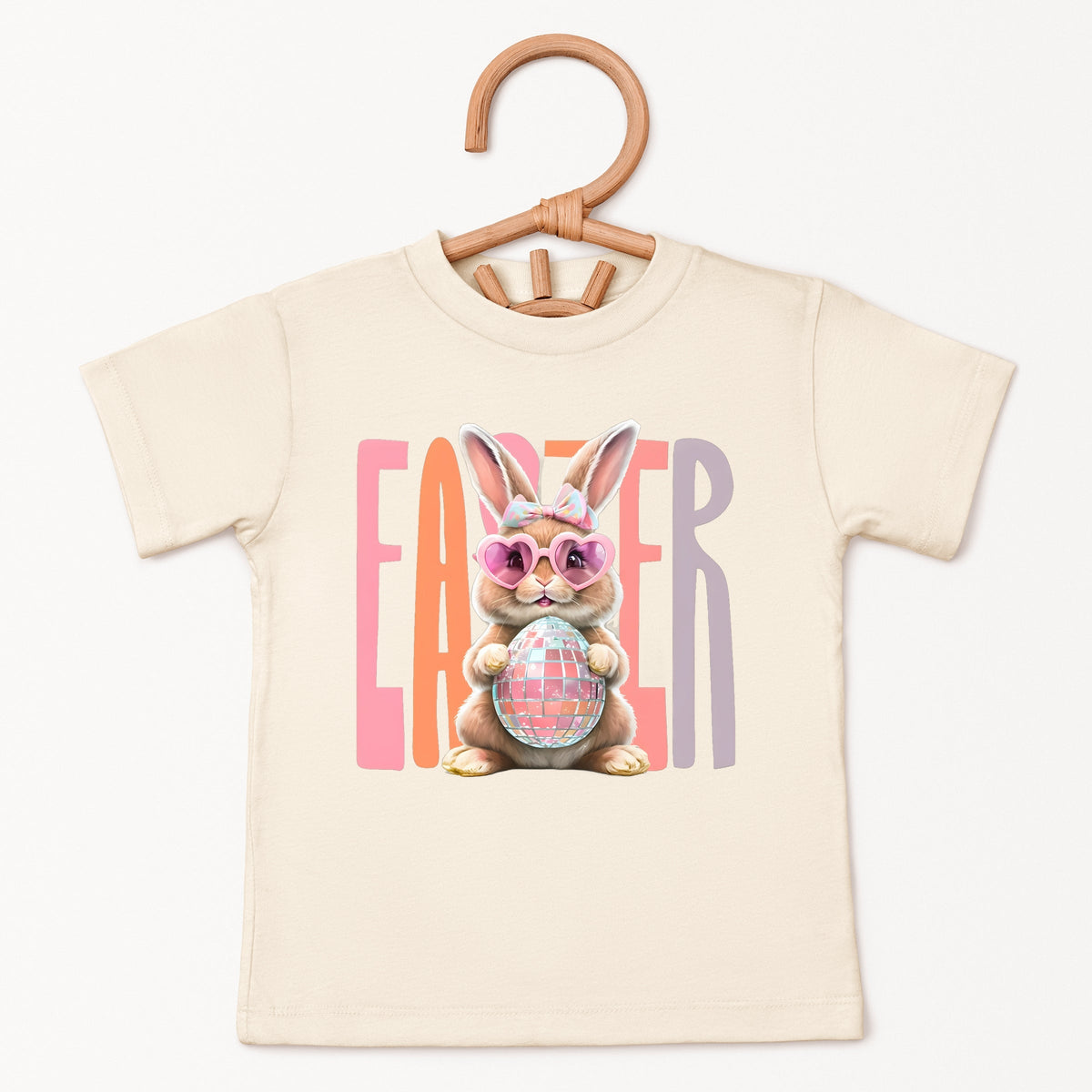 Easter Bunny Disco Ball - Toddler Short Sleeve Graphic T-Shirt