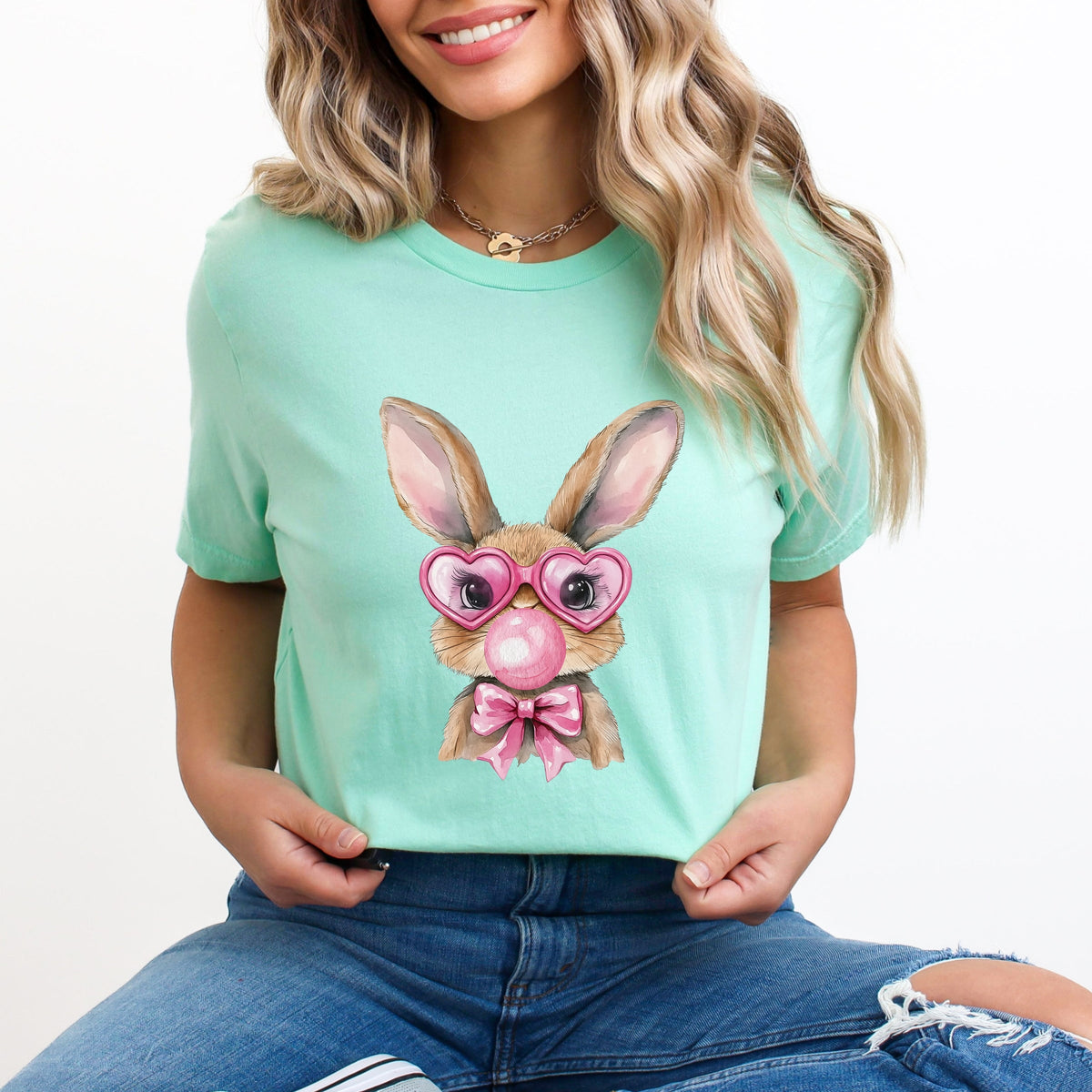 Bunny Sunglasses Bubblegum - Women's Short Sleeve Graphic T-Shirt