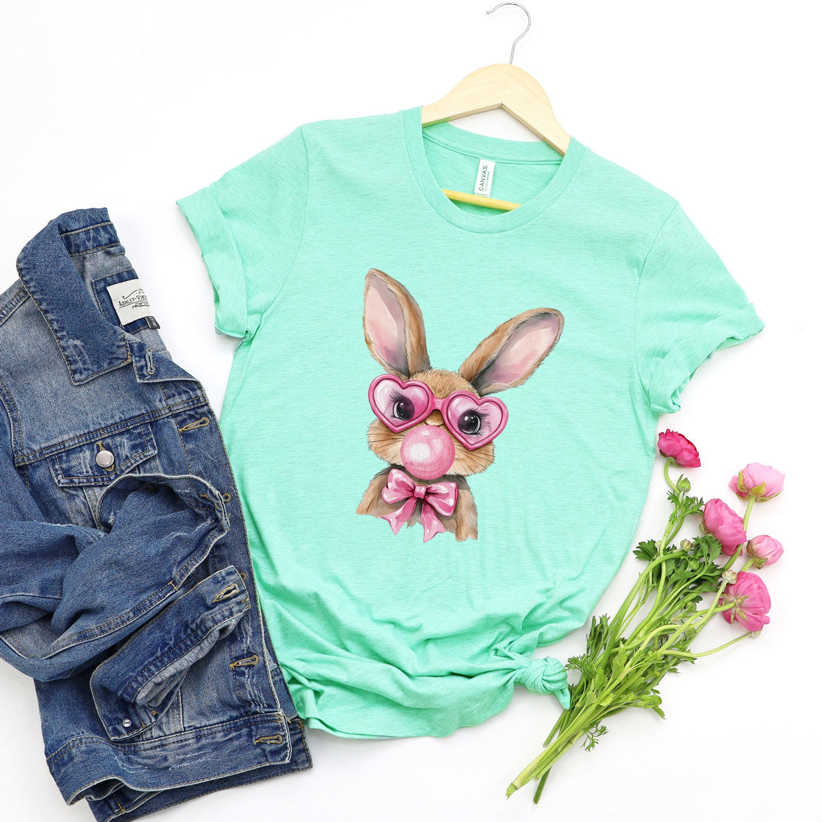 Bunny Sunglasses Bubblegum - Women's Short Sleeve Graphic T-Shirt