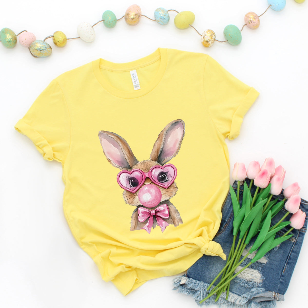 Bunny Sunglasses Bubblegum - Women's Short Sleeve Graphic T-Shirt