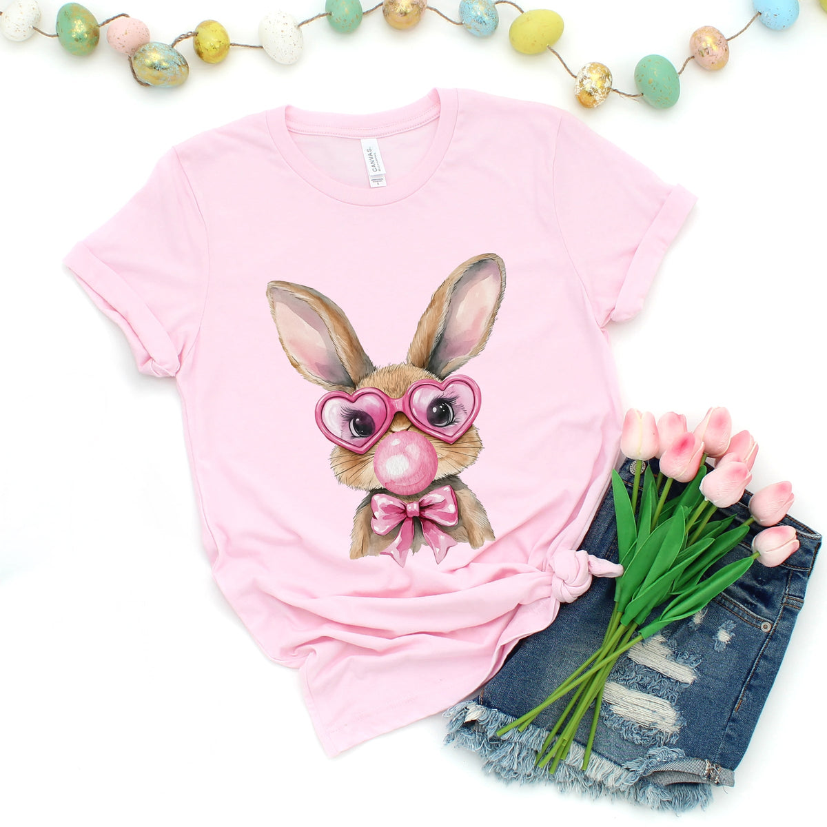 Bunny Sunglasses Bubblegum - Women's Short Sleeve Graphic T-Shirt