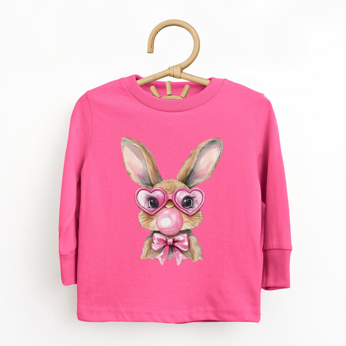 Bunny Sunglasses Bubblegum - Toddler Long Sleeve Graphic Tee