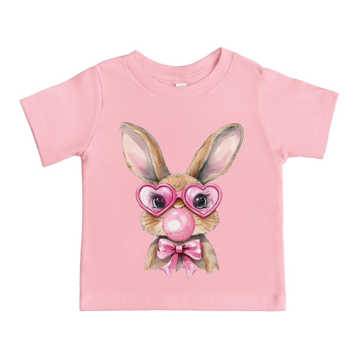 Bunny Sunglasses Bubblegum - Toddler Short Sleeve Graphic T-Shirt