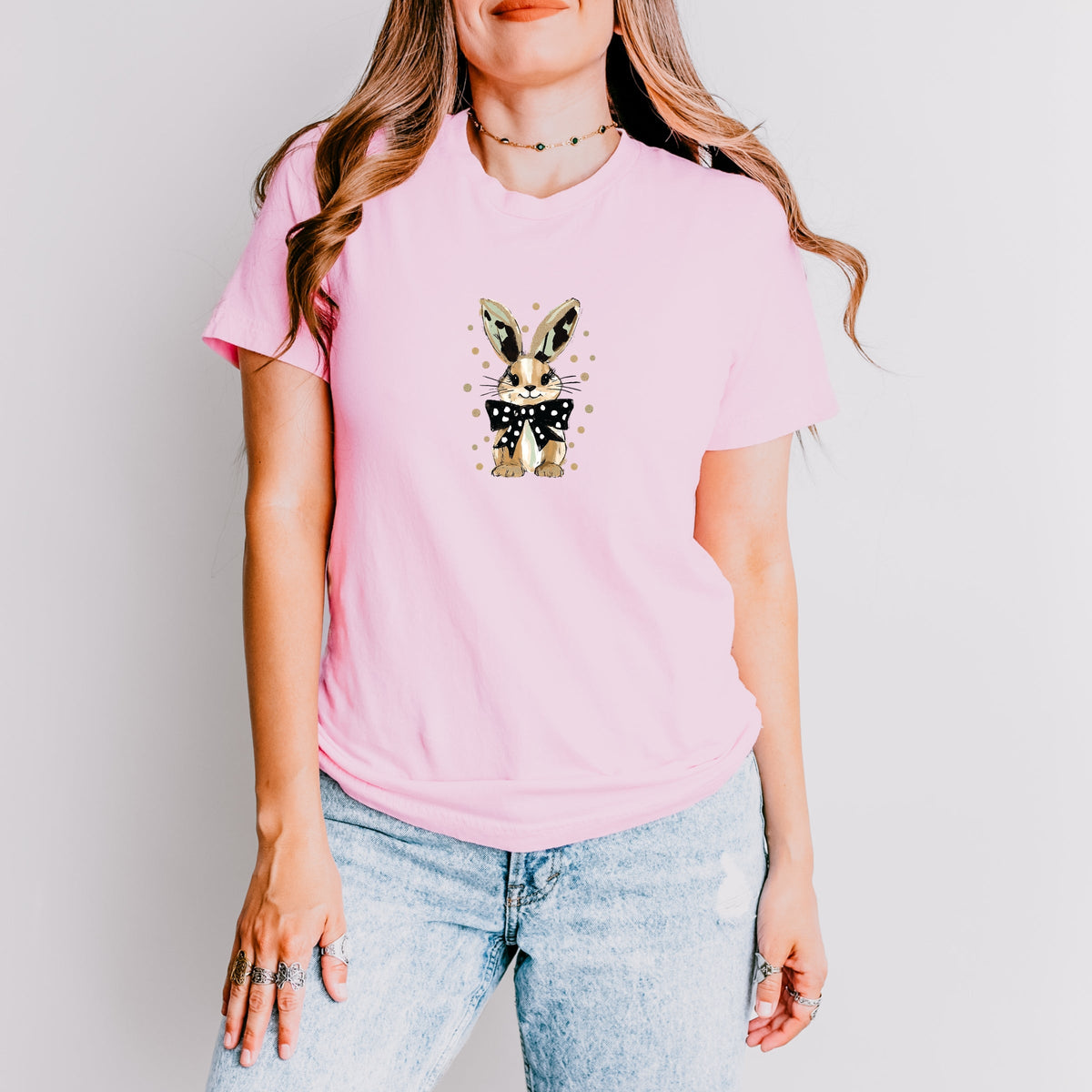 Bunny Polka Dot Coquette - Women's Short Sleeve Graphic T-Shirt