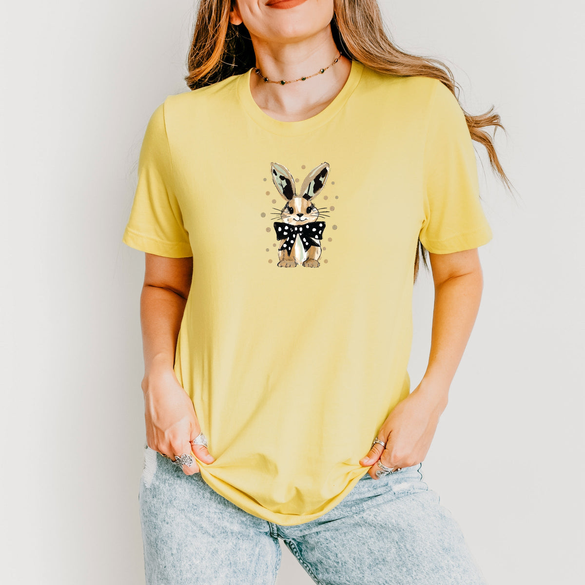 Bunny Polka Dot Coquette - Women's Short Sleeve Graphic T-Shirt