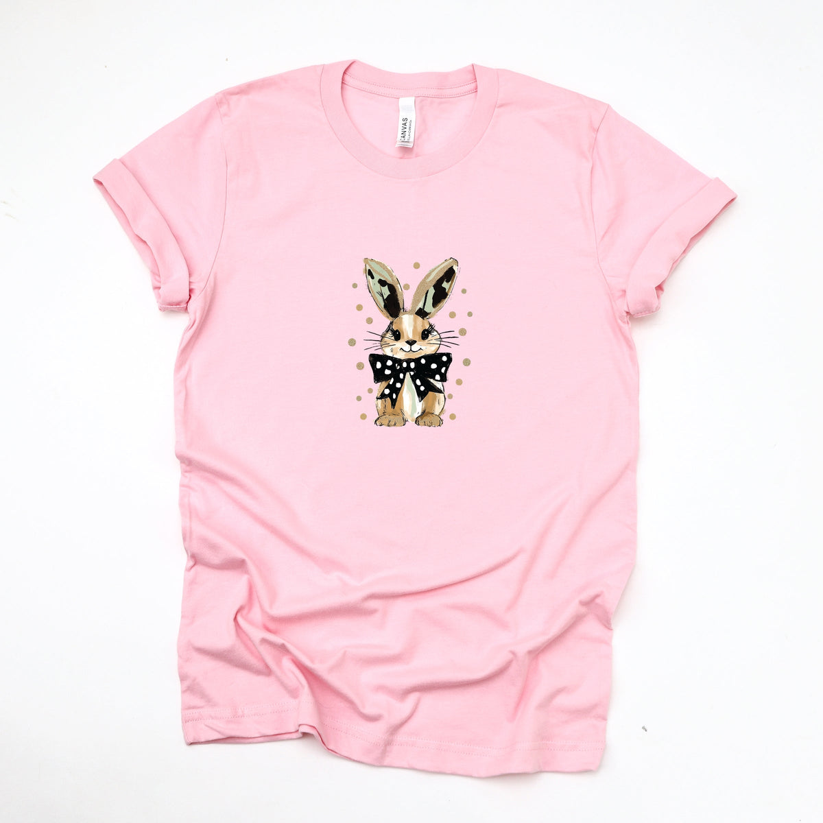 Bunny Polka Dot Coquette - Women's Short Sleeve Graphic T-Shirt