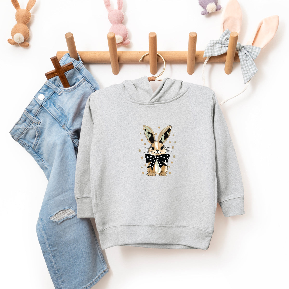 Bunny Polka Dot Coquette - Toddler Hoodie