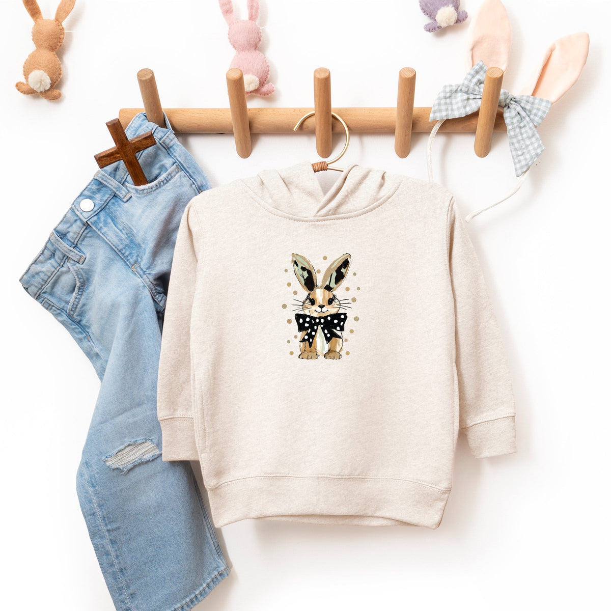 Bunny Polka Dot Coquette - Toddler Hoodie