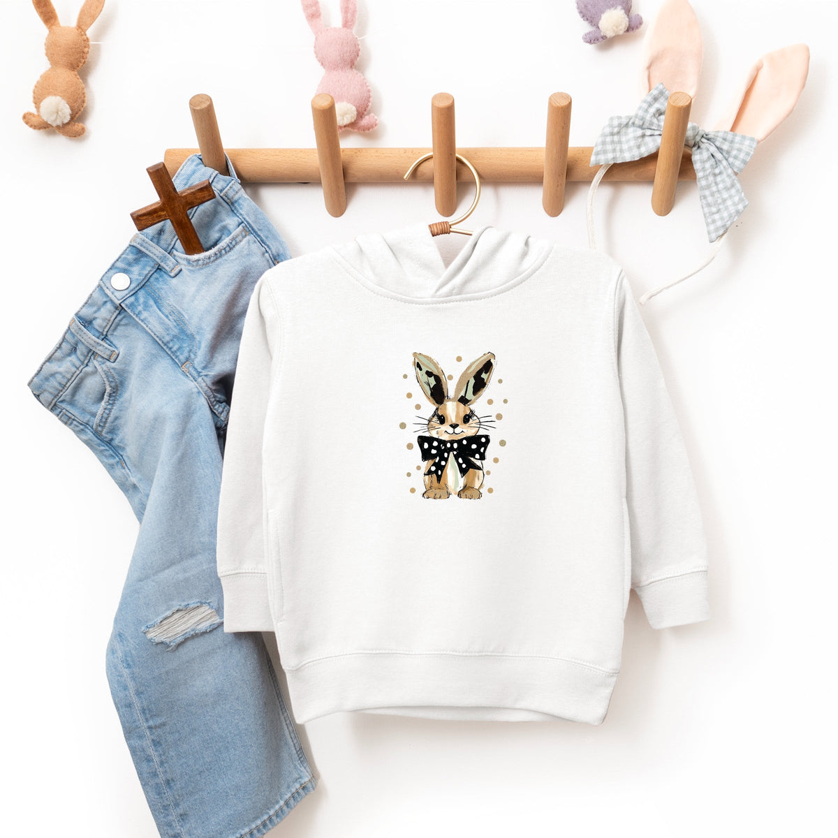 Bunny Polka Dot Coquette - Toddler Hoodie