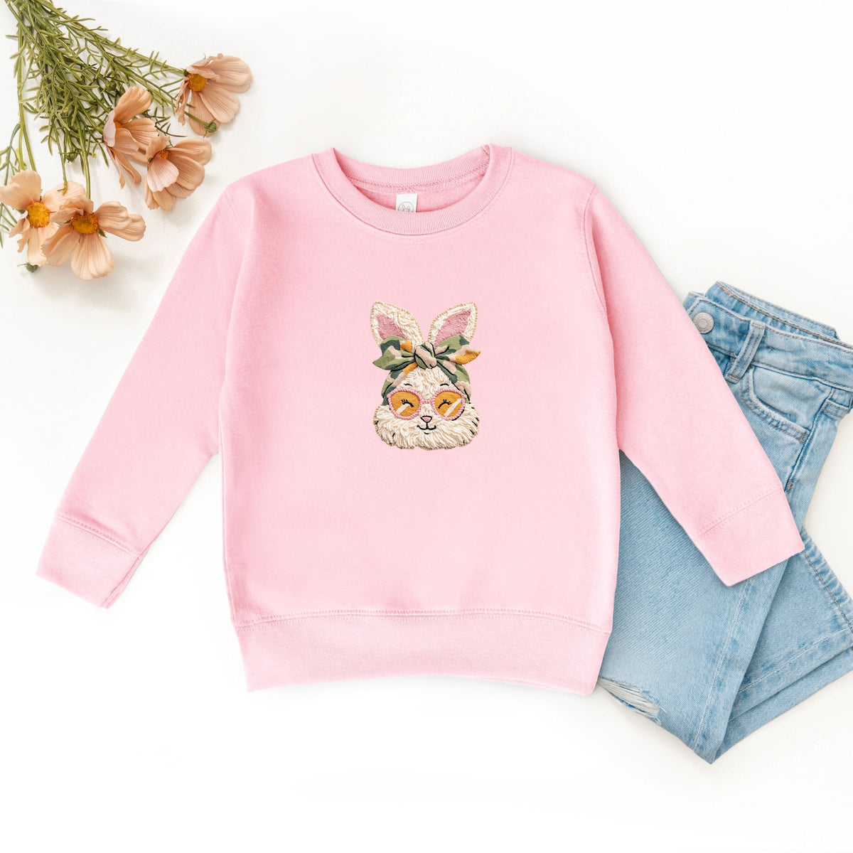 Bunny Face Yarn Print - Youth Graphic Sweatshirt