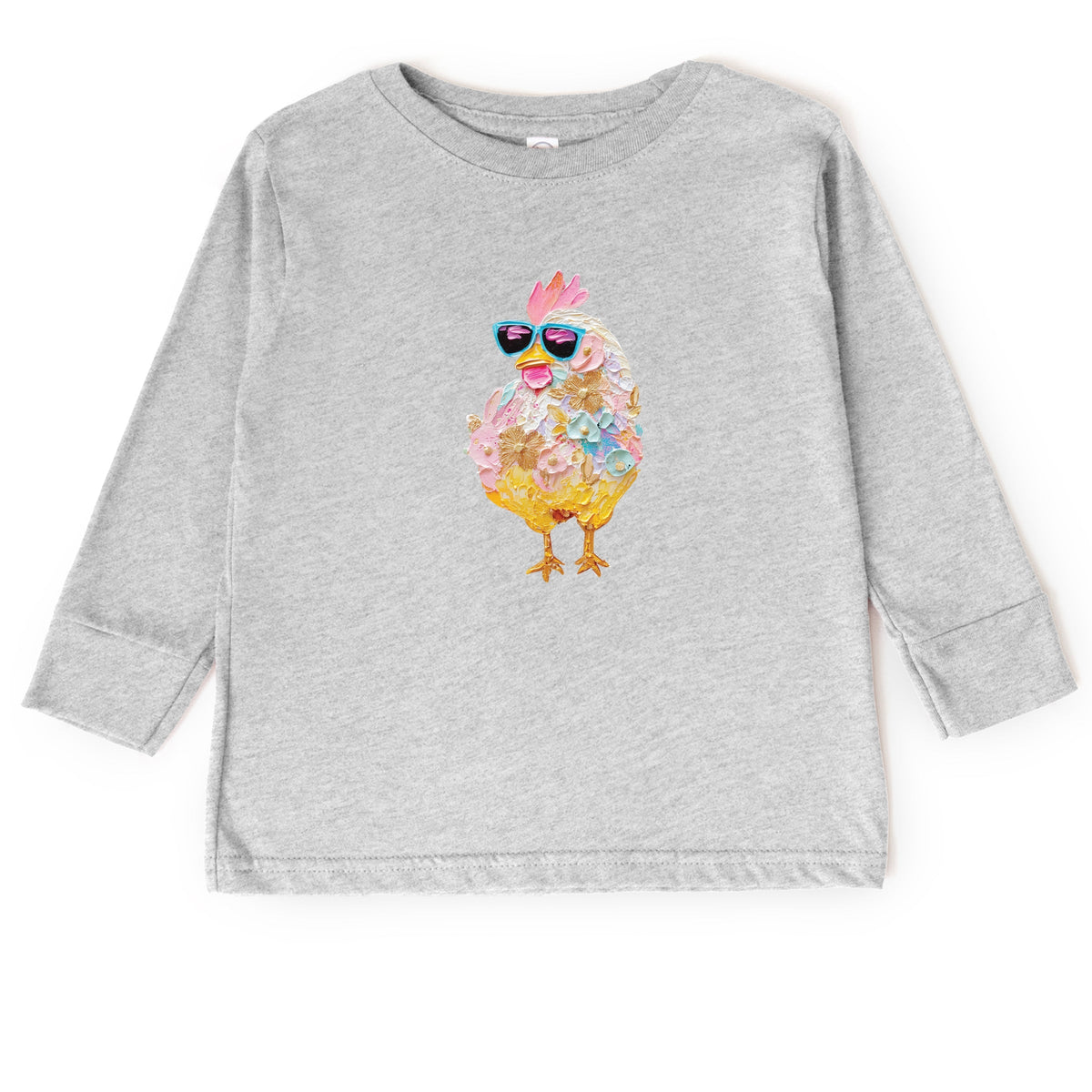 Sunglasses Chick Paint Print - Toddler Long Sleeve Graphic Tee