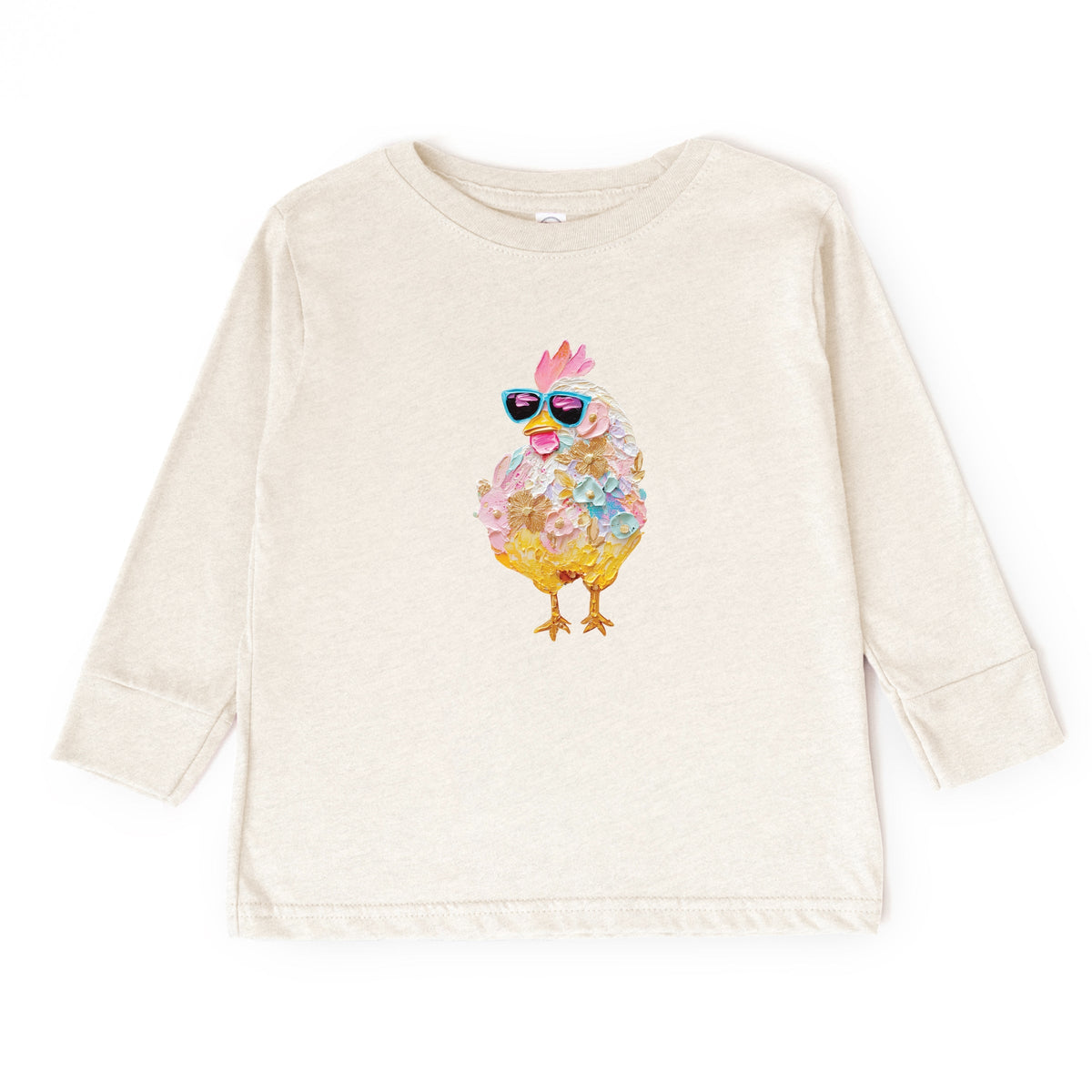 Sunglasses Chick Paint Print - Toddler Long Sleeve Graphic Tee