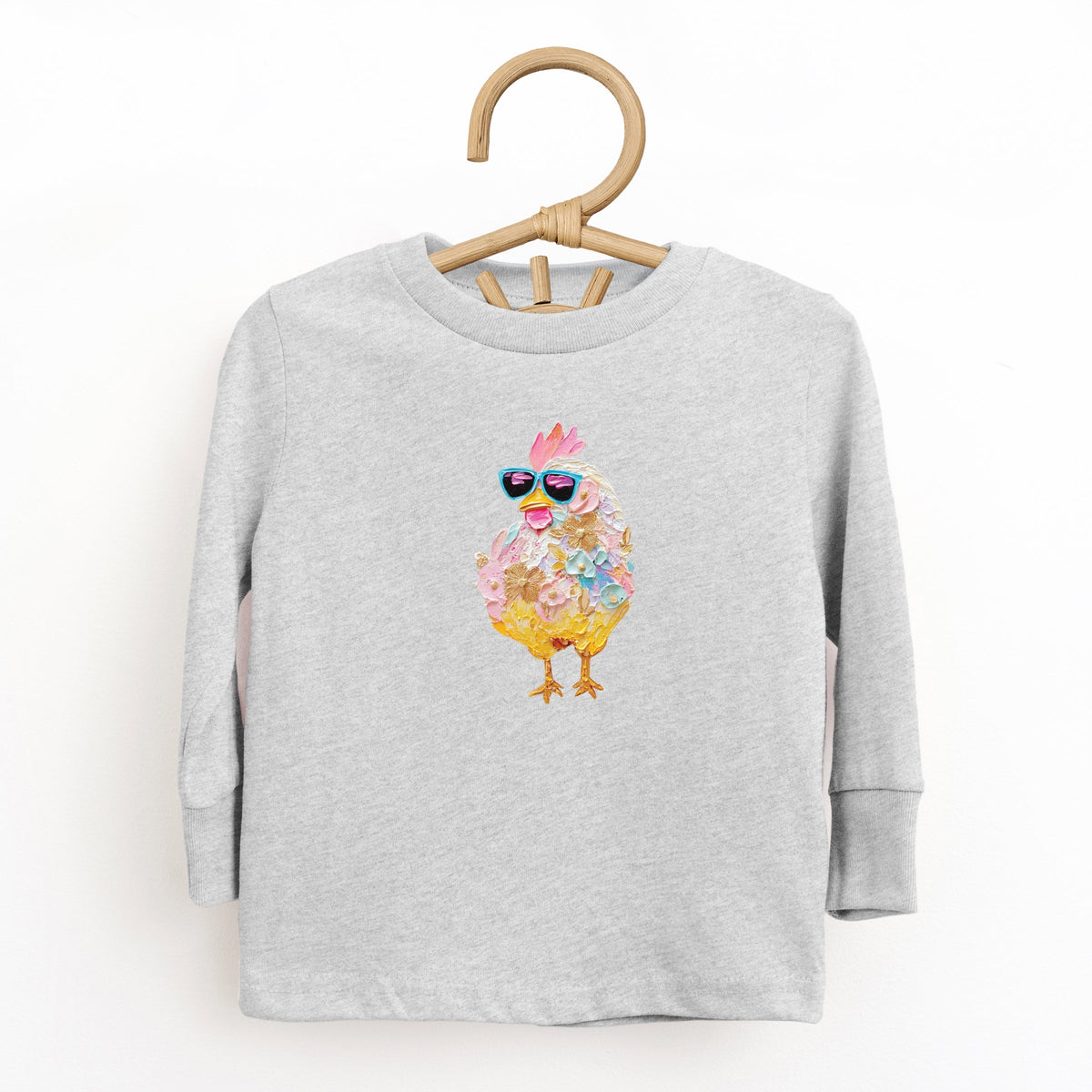 Sunglasses Chick Paint Print - Toddler Long Sleeve Graphic Tee