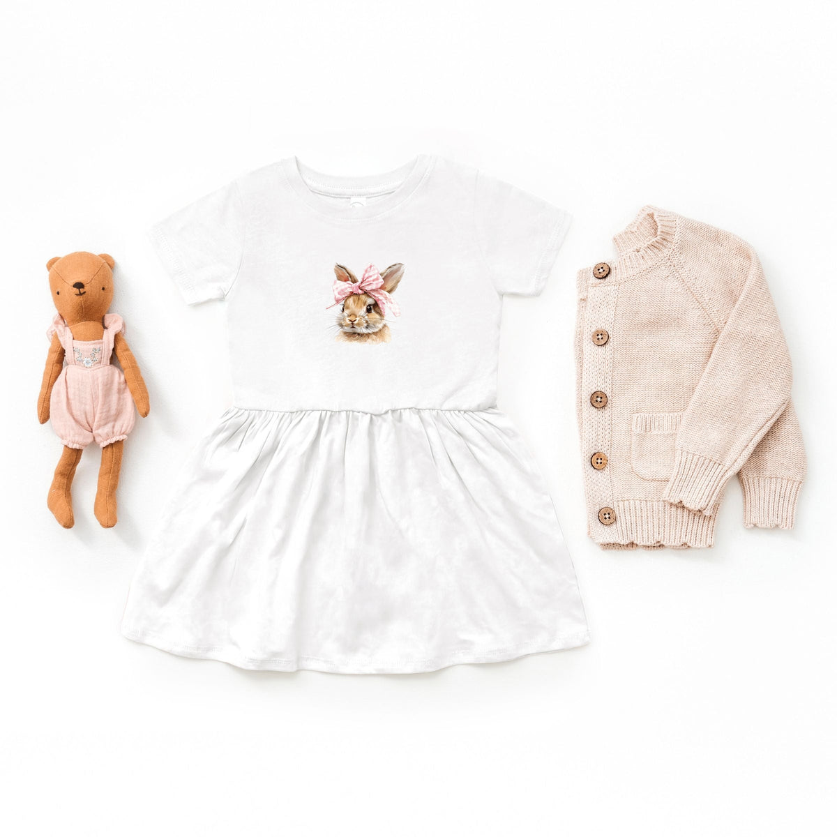 Watercolor Coquette Bunny - Infant Dress
