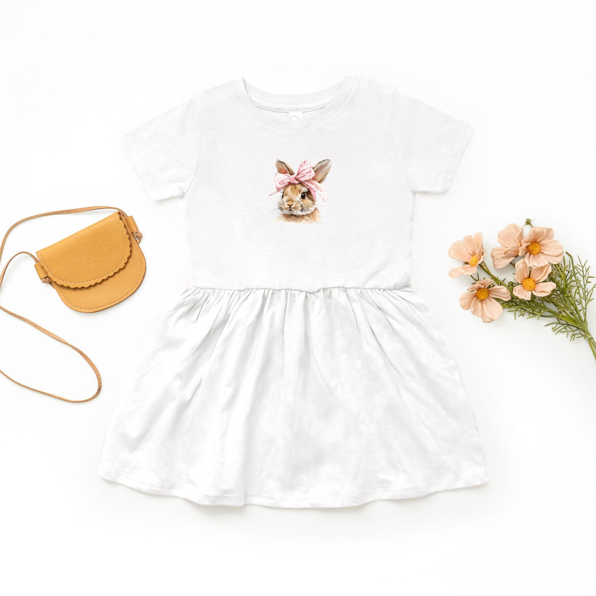 Watercolor Coquette Bunny - Toddler Graphic Dress